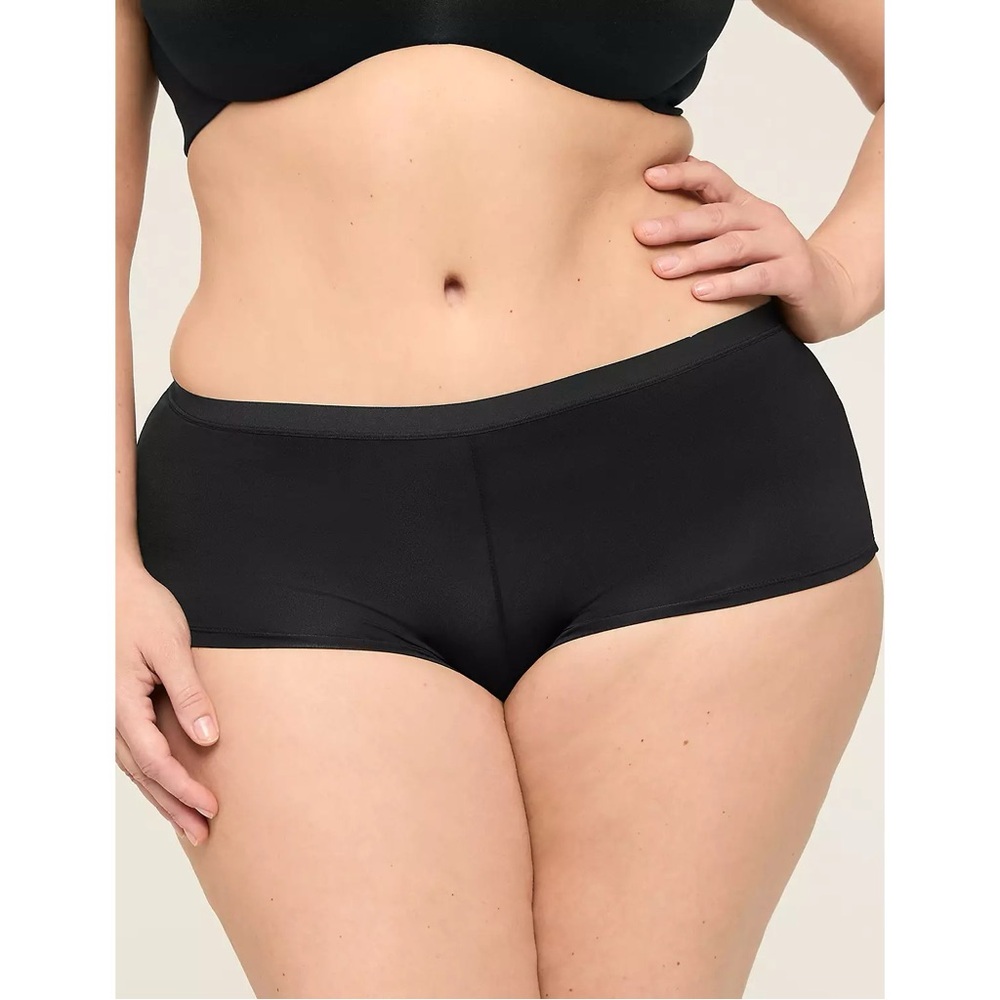 NEW Lane Bryant Cacique No Show Mid Rise Boyshort Panty Black 12